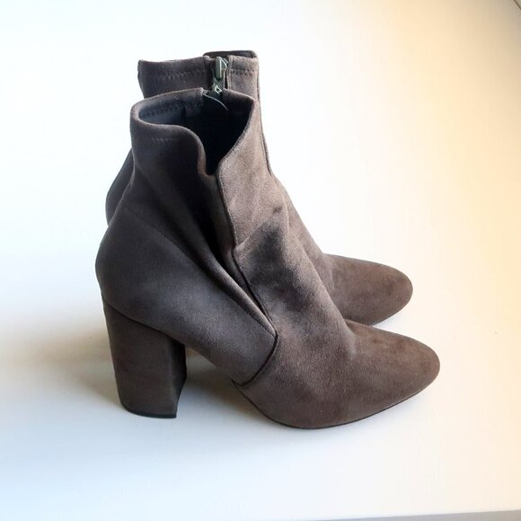 Aldo Forest Green / Taupe Ankle Length Block Heel Sock Boots Booties Size 9 - Picture 9 of 12
